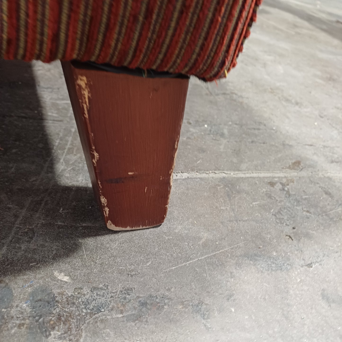 Solid Arm Chair-Brown Stripped