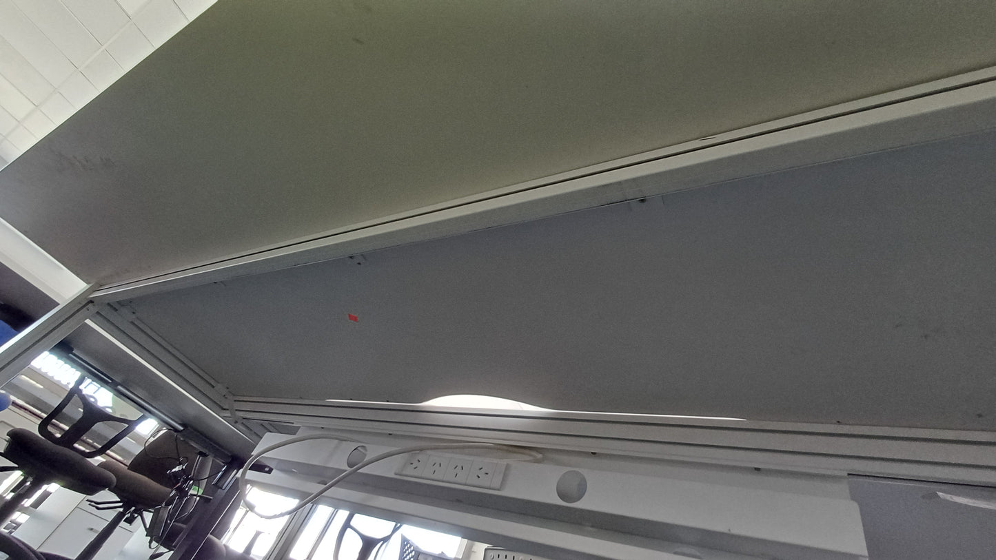 Large Double Straight Desk with Built-in Powerboards