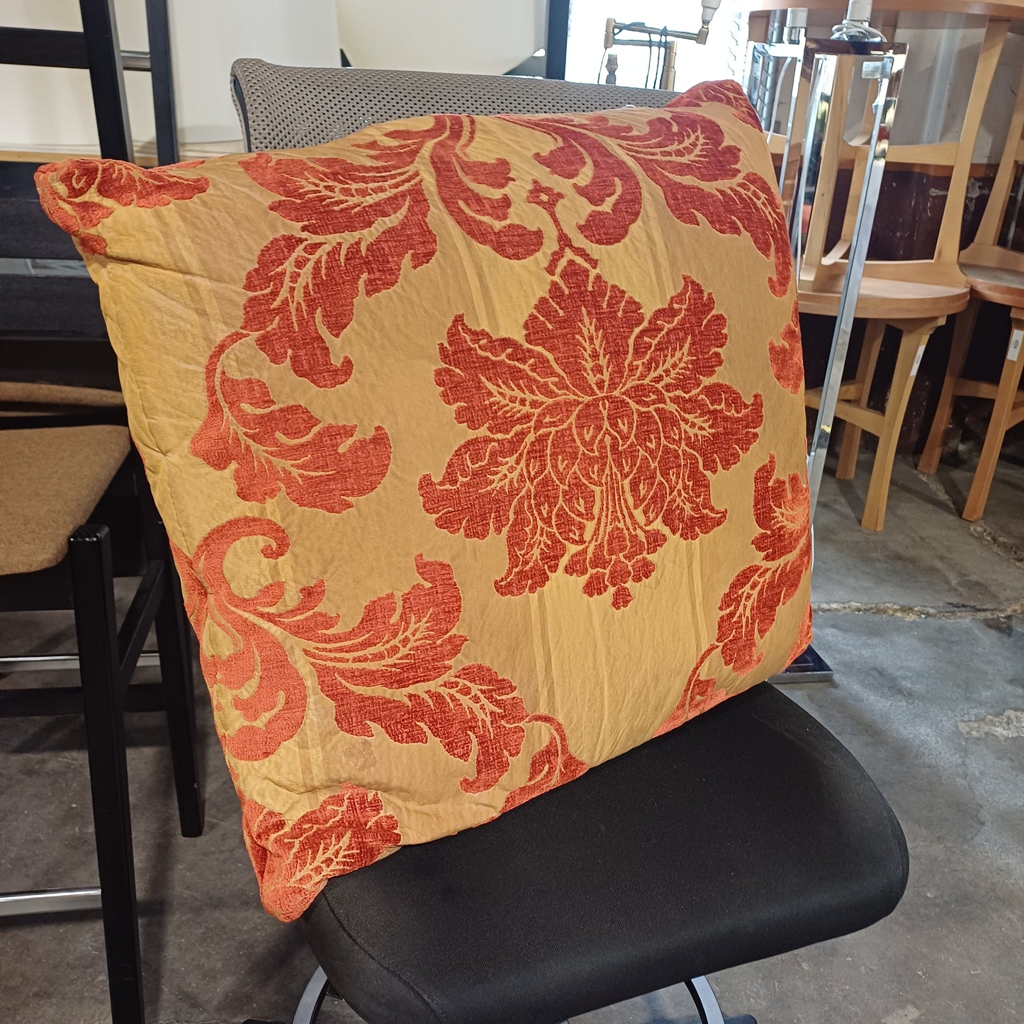 Large cushion-Red and Gold design