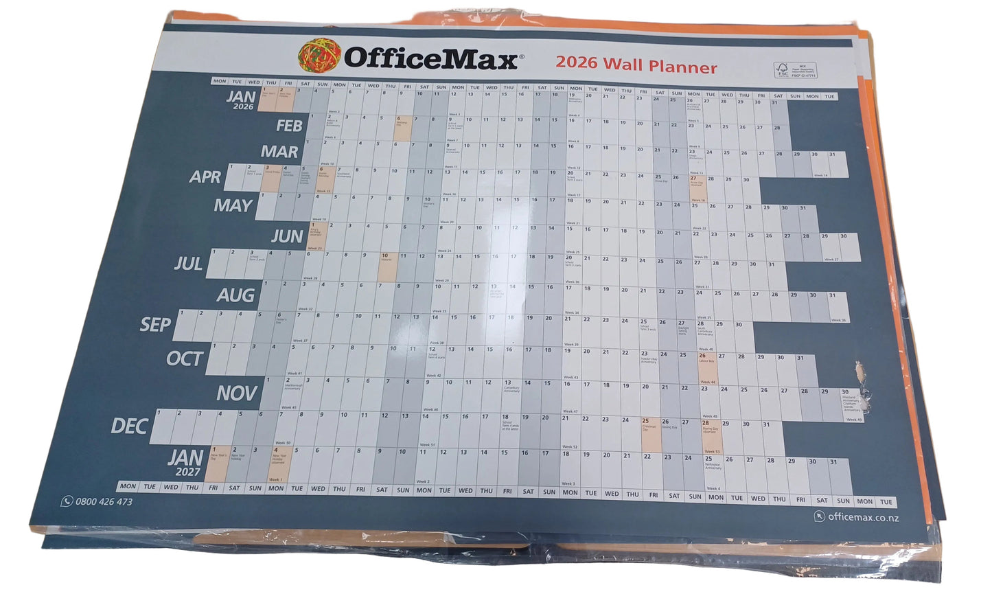 Office max 2026 wall planner