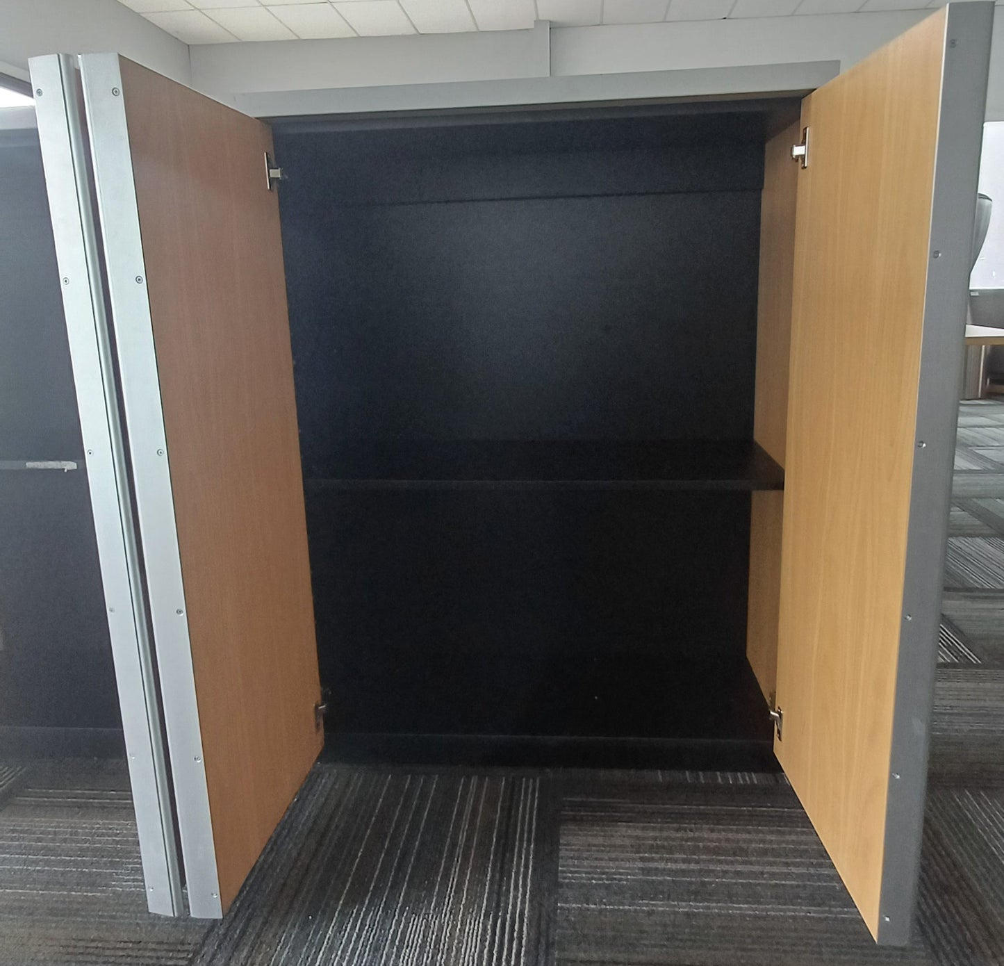 Large Two Door Cabinet with Double Shelf Interior
