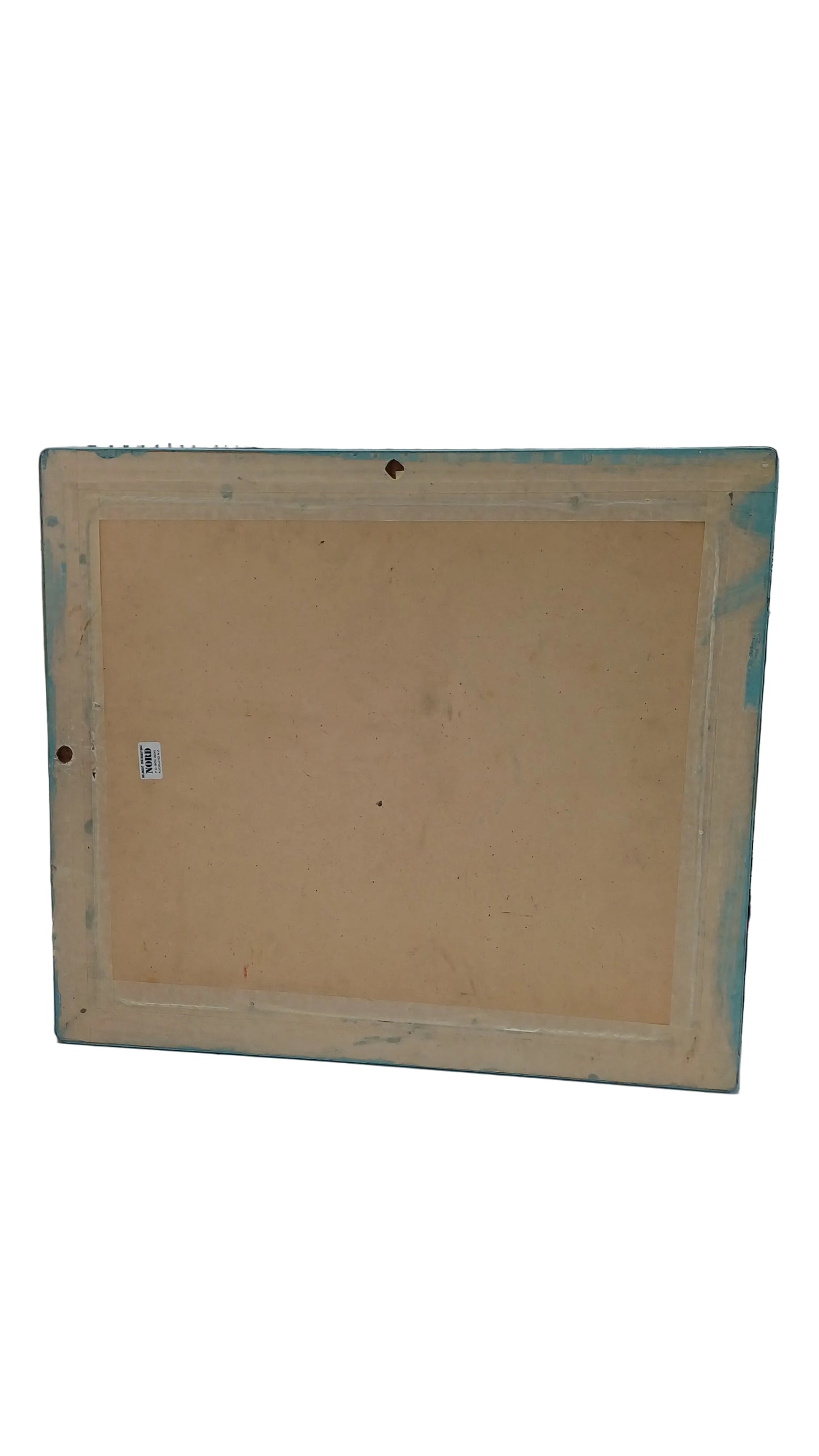 Mirror with blue wooden frame