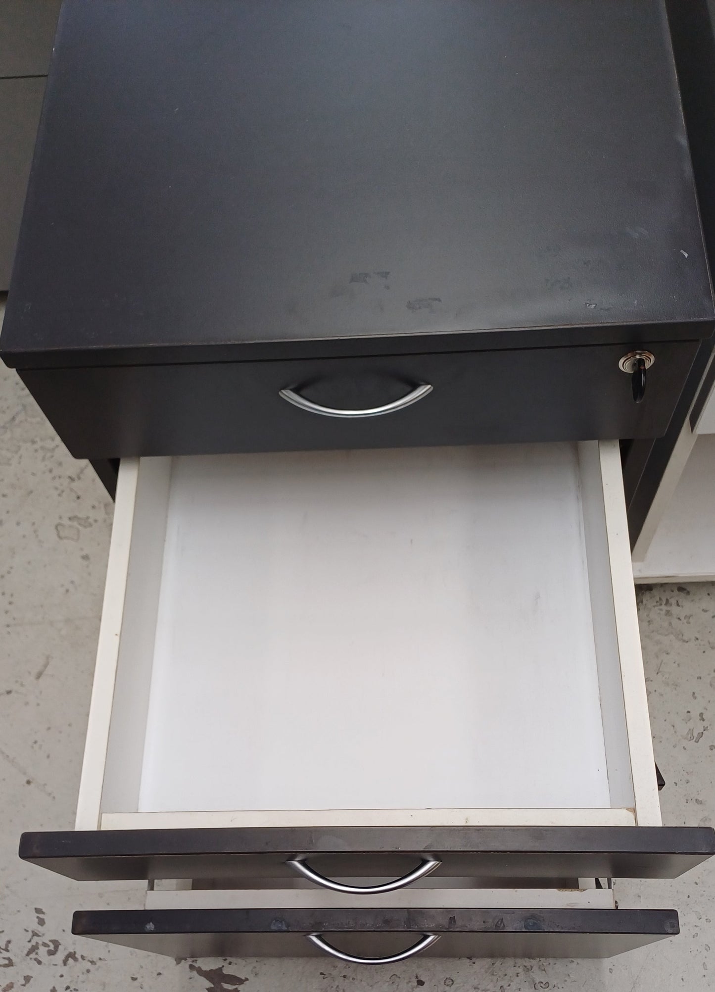 Small Dark Grey Cabinet with Drawers